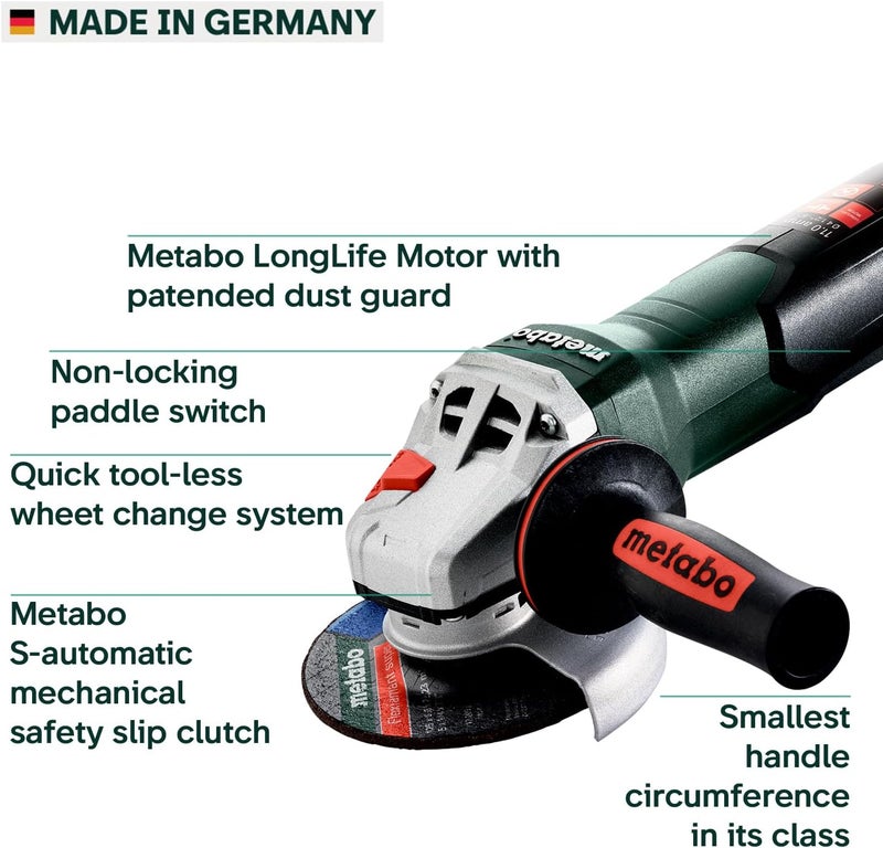 Metabo مطرقة زاوية متابو 4125 بوصة 11 أمبير 11000 دورة في الدقيقة مفتاح دفع غير قفل مصنوع في ألمانيا WP 11125 سريع 603624420 أخضر - Image 3