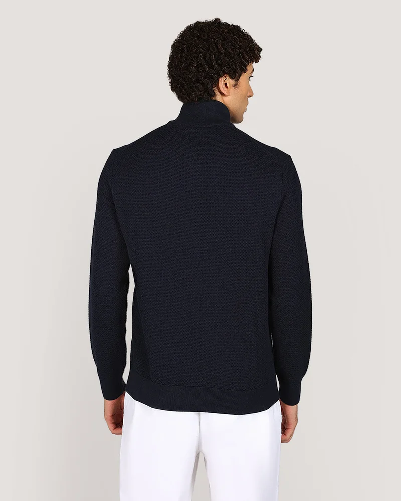 GANT  Textured Cotton Half Zip Sweater for Men | Best Price UAE