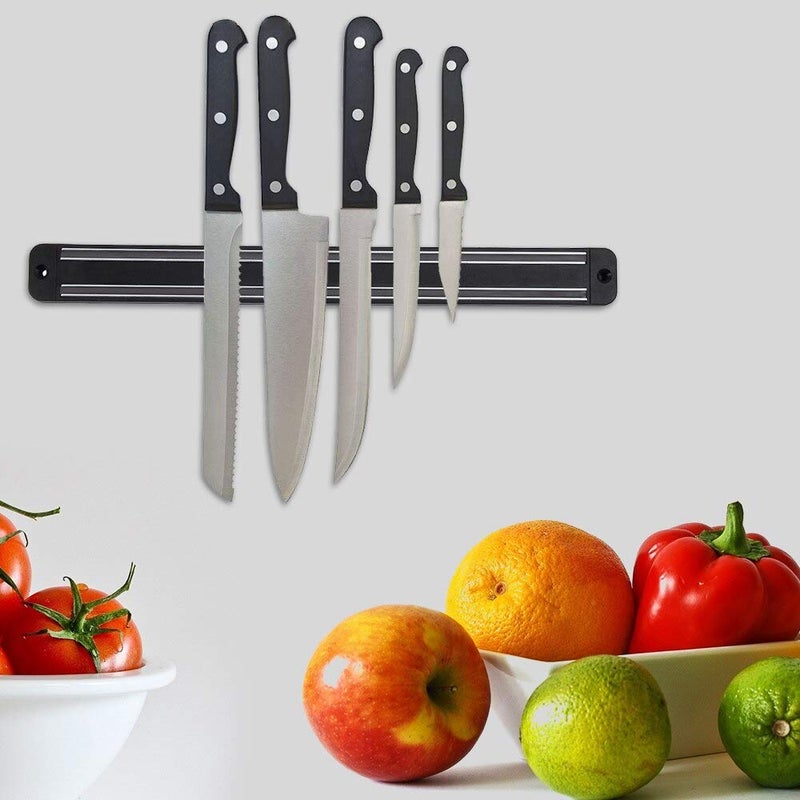 VALAMJI 33 CM Magnetic Knife Storage Strip Bar Rack Holder Patti Organization for Kitchen Home Tool Black 1 Pcs - Image 1