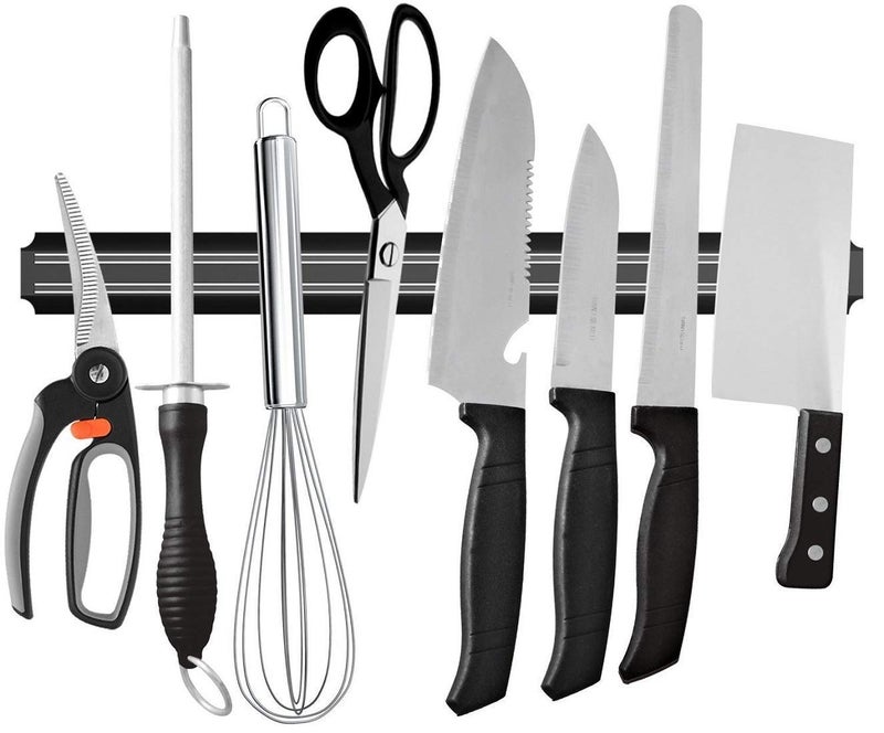 VALAMJI 33 CM Magnetic Knife Storage Strip Bar Rack Holder Patti Organization for Kitchen Home Tool Black 1 Pcs - Image 2