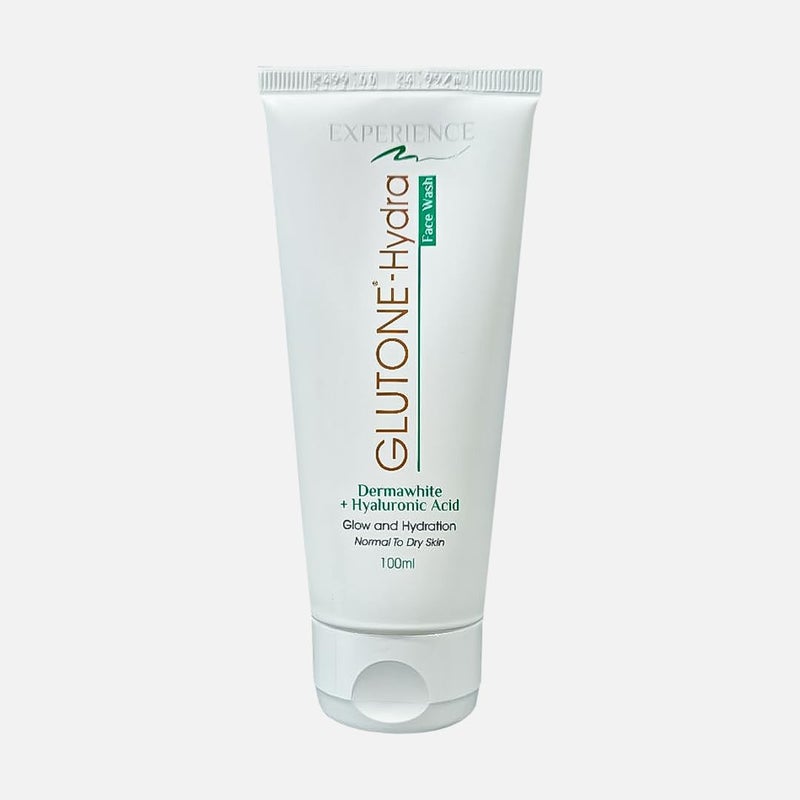 GlutoneHydra Face Wash 1 Hyaluronic Acid Dermawhite Hydrating Brightening Cleanser For Dry Skin 100ml - Image 1