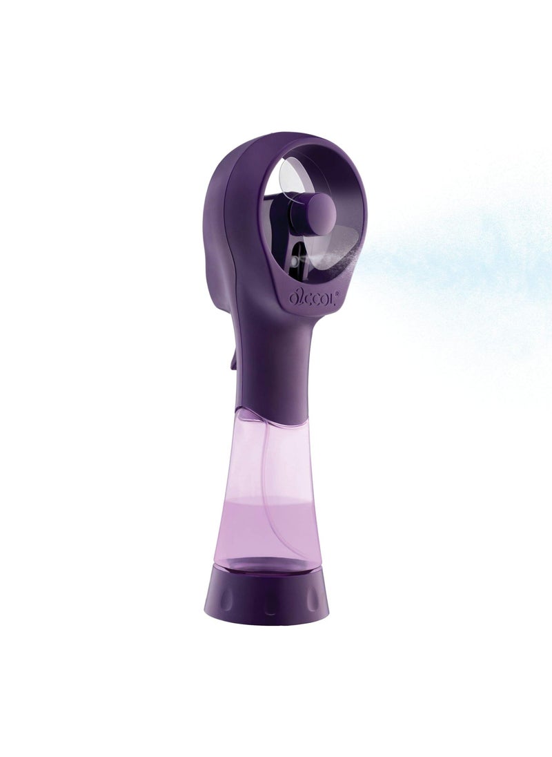 O2COOL O2COOL Elite Battery Powered Handheld Water Misting Fans Purple 