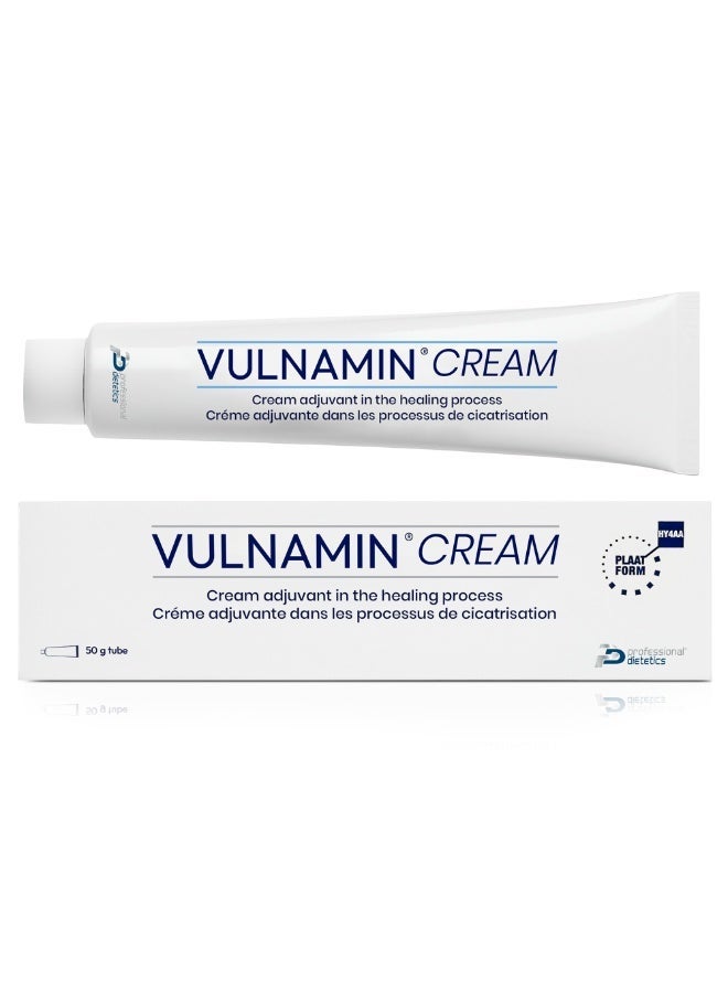 فولنامين كريم VULNAMIN® 50 جرام صنع في إيطاليا - حمض الهيالورونيك والأحماض الأمينية أفضل علاج في العالم لتسريع التئام الجروح - Image 1