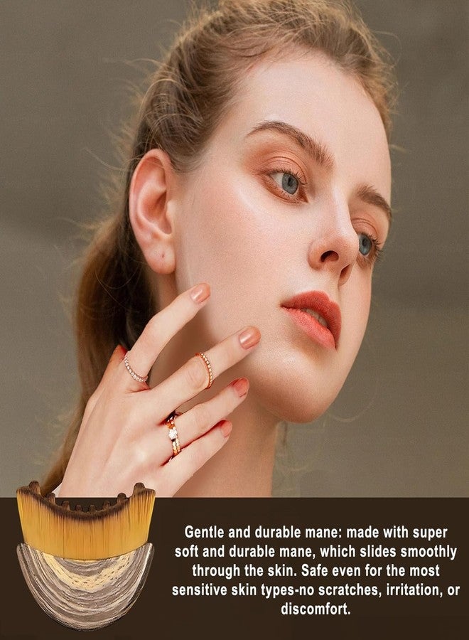 NEXORA Facial Massage Brush for Jawline and Cheek Contouring | Curved Acrylic Handle Design | Soft Bristle Manual Face Massage Tool - Image 3