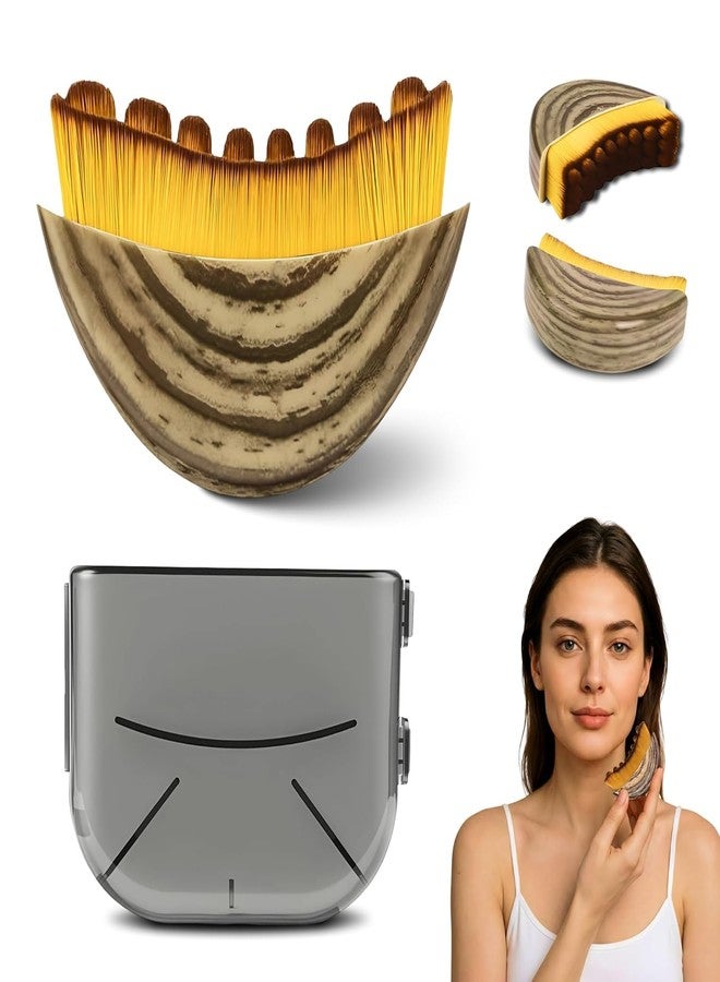NEXORA Facial Massage Brush for Jawline and Cheek Contouring | Curved Acrylic Handle Design | Soft Bristle Manual Face Massage Tool - Image 1