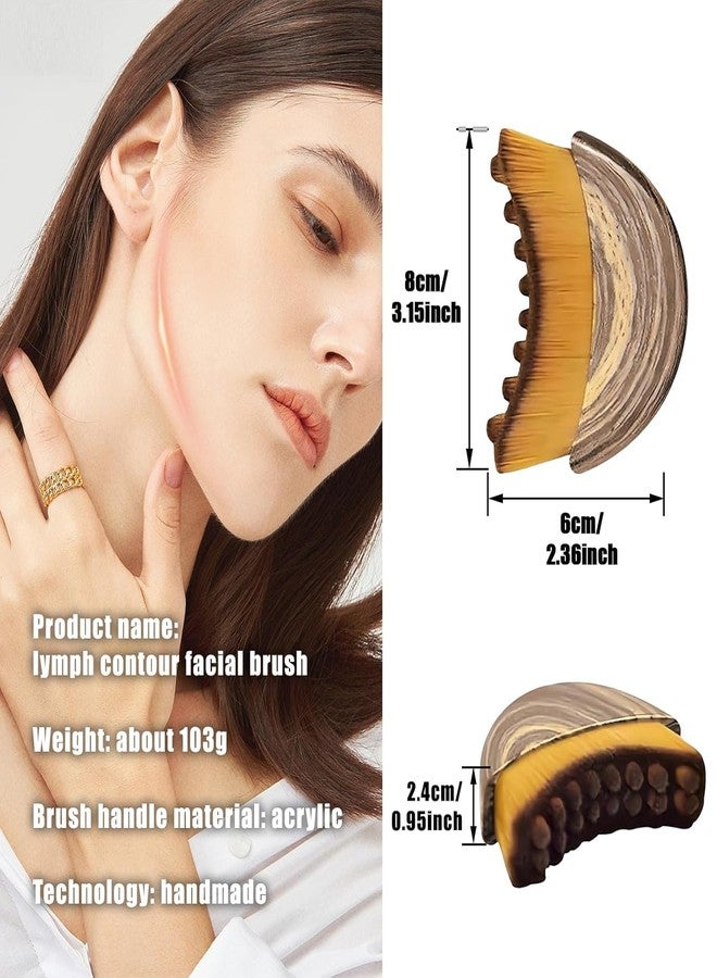 NEXORA Facial Massage Brush for Jawline and Cheek Contouring | Curved Acrylic Handle Design | Soft Bristle Manual Face Massage Tool - Image 2