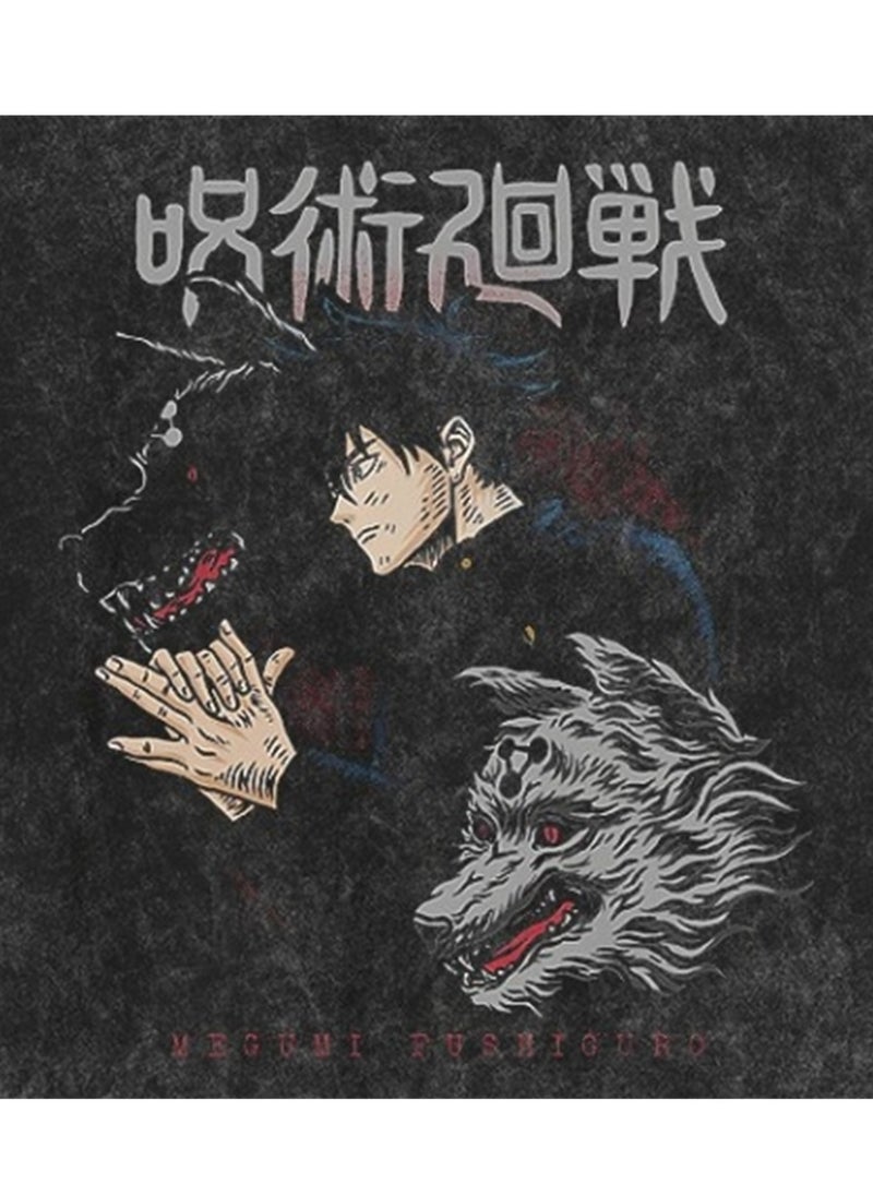 Generic - Washed retro T-shirt street hip hop anime Jujutsu Kaisen casual cotton summer short sleeves - Image 1