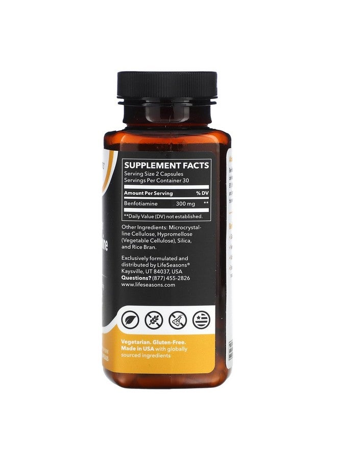 LifeSeasons Essentials Benfotiamine - Fat Soluble B1 - Supports Healthy Circulation & Vision - Enhances Memory & Cognitive Performance - Powerful Antioxidant - 60 Capsules - Image 2