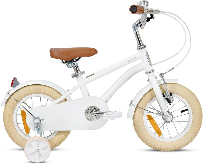 RIZZ Platinum Junior 12-Inch Kids Bike | 12-Inch Wheel Size | Adjustabe Seat | Training Wheels | White - Image 2
