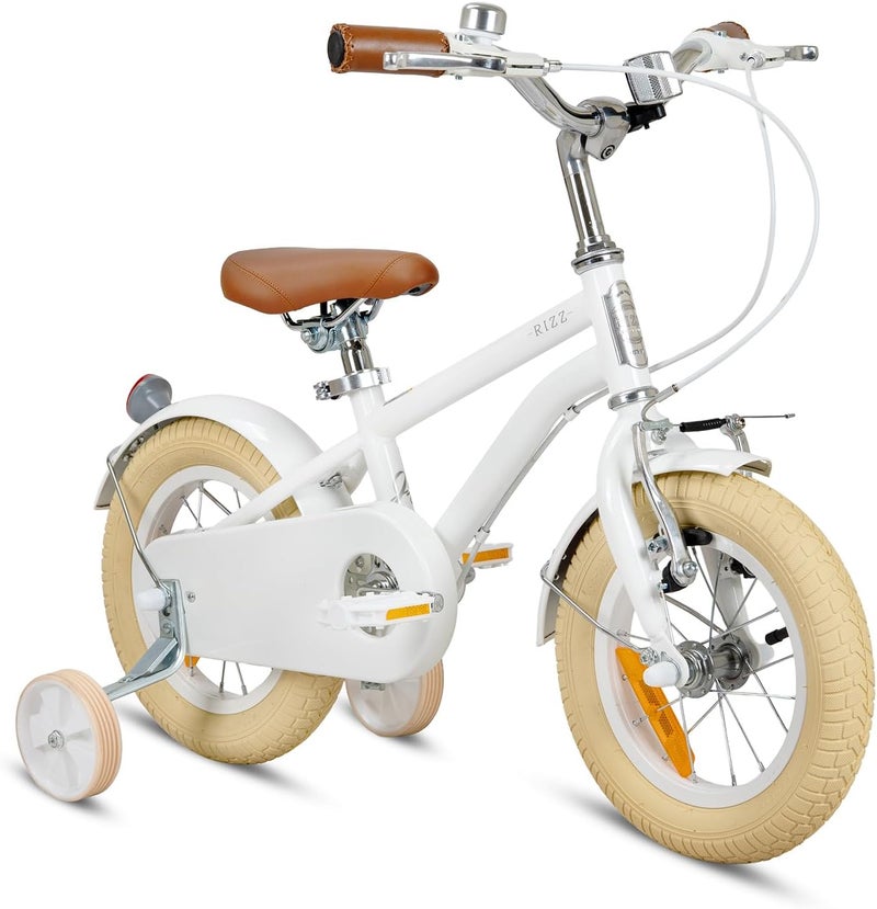 RIZZ Platinum Junior 12-Inch Kids Bike | 12-Inch Wheel Size | Adjustabe Seat | Training Wheels | White - Image 1