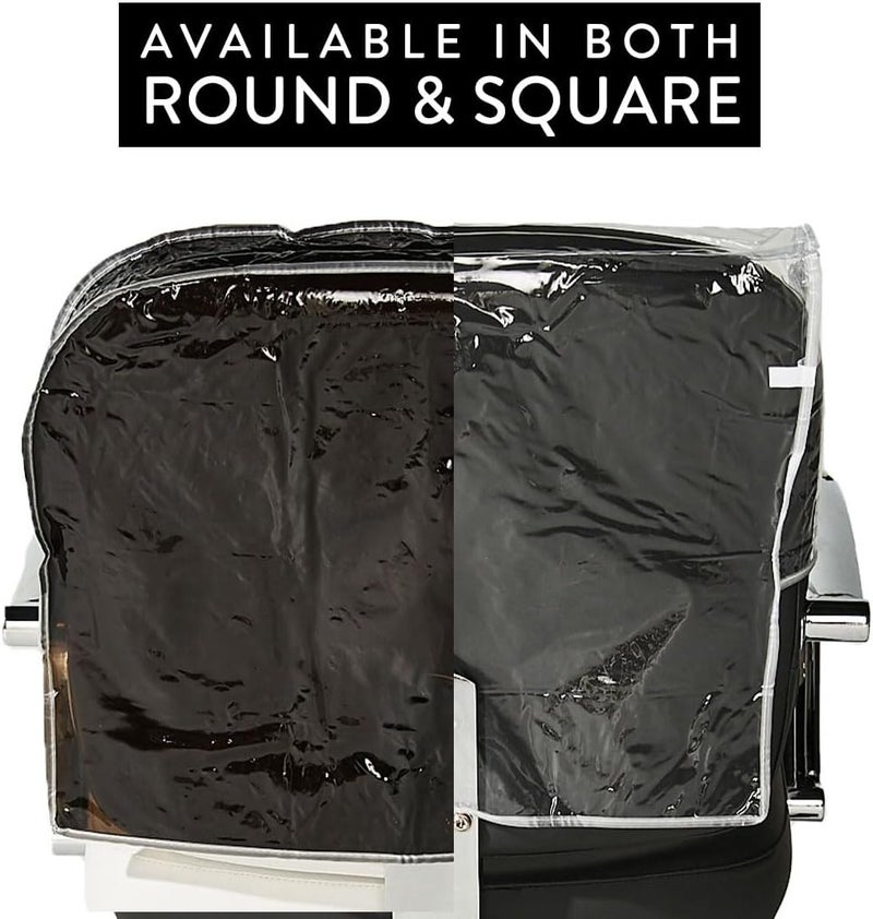 Betty Dain Deluxe Round Chair Back Cover - Clear Vinyl Protection for Salon and Spa Chairs - Image 5