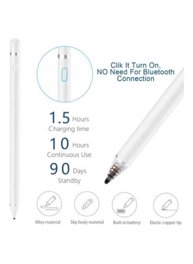 ACLIX Active Stylus Pen For iOS and Android Capacitance Touch Screen White Universal - Image 2