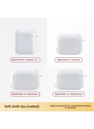For Apple Headset Airpods4 Wireless Bluetooth Protective Cover TPU Transparent Material-Color:Tpu Soft Shell (bare Shell)-Applicable Models:Fifth Generation=pro2: With Hanging Ears - pzsku/Z0F556E09F0158870E78EZ/45/1745060371/0bee1cf2-d583-4d7e-919b-2689e83497a0