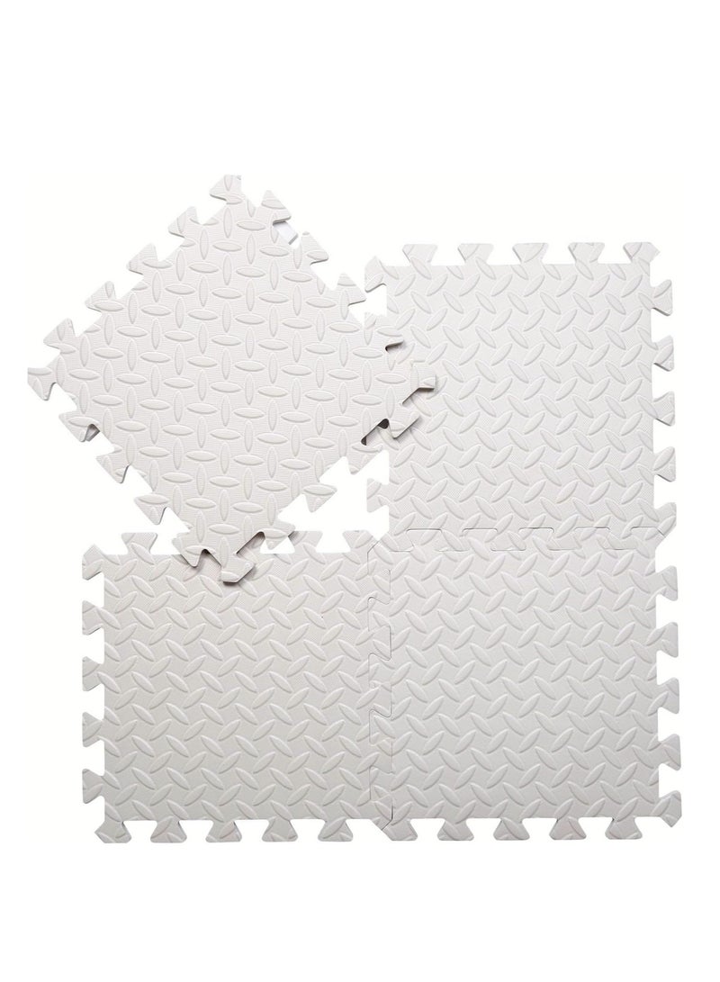 6 Tiles (60x60x2.5cm Each Tile) Foam Floor Tiles, Baby Crawling Mat & Home Gym Yoga Mat, Soft Non-Toxic Thick Interlocking Square Puzzle Play Mats for Toddlers, Kids Fitness Exercise, Playpen Carpet for Crawling（White） - Image 1
