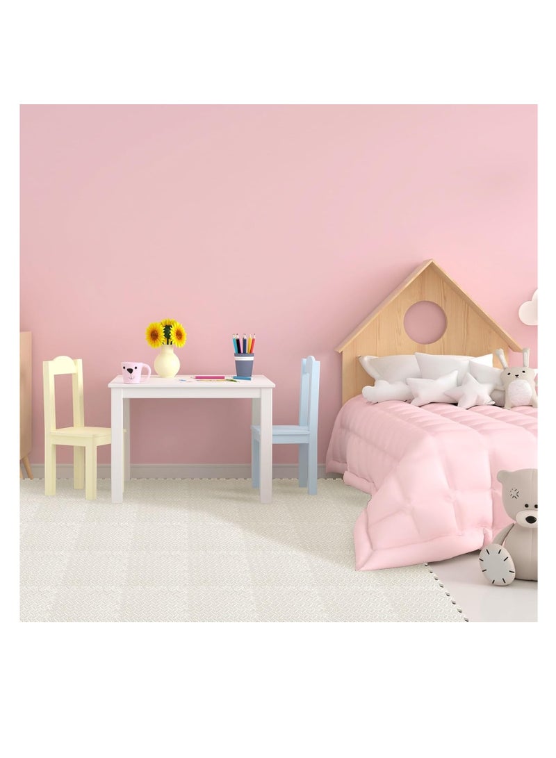 6 Tiles (60x60x2.5cm Each Tile) Foam Floor Tiles, Baby Crawling Mat & Home Gym Yoga Mat, Soft Non-Toxic Thick Interlocking Square Puzzle Play Mats for Toddlers, Kids Fitness Exercise, Playpen Carpet for Crawling（White） - Image 5