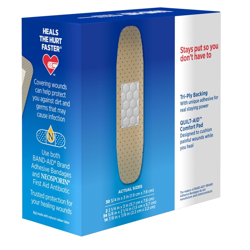 Band-Aid لصقات باند-أيد ماركة ترو-ستاي الشفافة اللاصقة المعقمة للإسعافات الأولية وحماية الجروح، مغلفة بشكل فردي لعلاج الجروح للقطع والخدوش الطفيفة، بأحجام متنوعة، 80 قطعة - Image 5