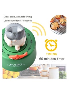 SYOSI SYOSI, Cartoon Mechanical Kitchen Timer, 60-Minute Wind Up Dial 360° Rotating, Cat Shape Timer for Cooking Reading or Sport  - Image 4