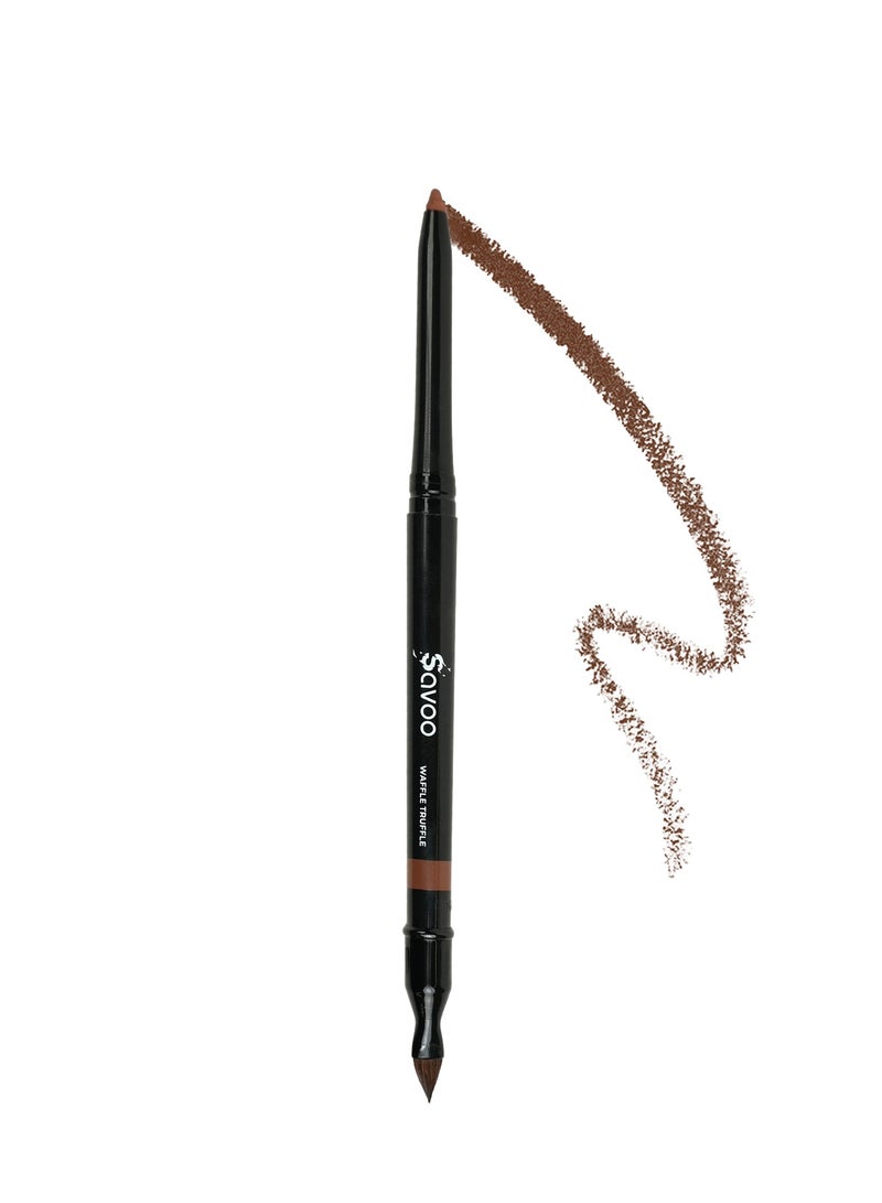 Savoo Lip Liner – Waffle Truffle | Creamy Long-Lasting Lip Pencil with Jojoba Oil & Lip Booster Peptides | Vegan, Waterproof, Recyclable | Defines & Enhances Lips - Image 1