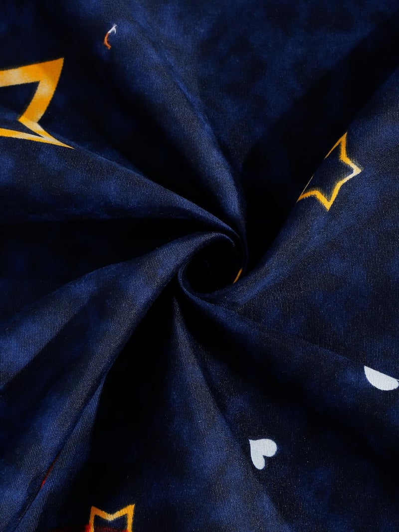 Fashion String 144 TC Microfibre Dark Blue Single Bedsheet with 1 Pillow Cover - Image 5