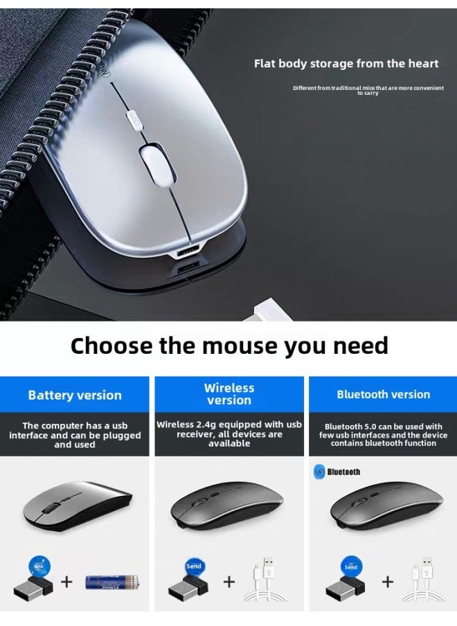 Suitable For Apple MacBook/Pro/Air Laptop Wireless Bluetooth Mouse Rechargeable Silent-Specifications:Rose Gold/single Bluetooth Version [silent/rechargeable] Bluetooth 5.0-official Standard