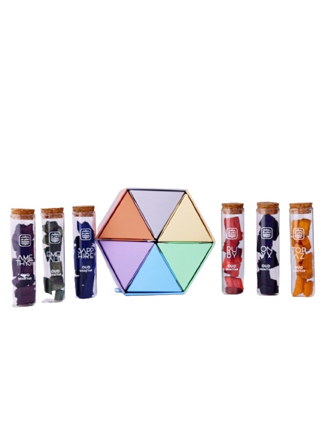 Naseem Oud Muattar Jewel Collection Bakhoor Gift Set for Home - 15g x 6pcs - Image 2