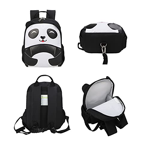 yodo Kids Insulated Toddler Backpack with Safety Harness Leash and Name Label - Playful Preschool Lunch Boxes Carry Bag, Panda - Image 4