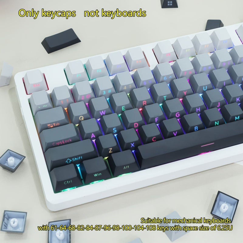 Cherry PBT Sublimation Keycaps Side Etched Translucent Gradient for MX Switch Mechanical Keyboards - Image 1