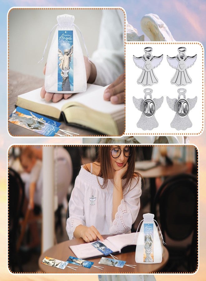 Supervitae 24 Pcs/ 12 Sets Guardian Angel Pin Religious Bookmark Gift Bulk, Include 12 Christian Psalm 91: 11 Bookmarks 12 Guardian Angel Pin for Adult Church Party Favors - Image 5