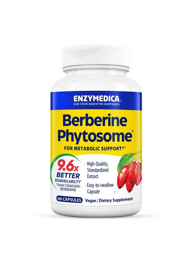 ENZYMEDICA إنزيميدكا، بيربرين فيتوسوم، 9.6X توافر حيوي أفضل، مكمل غذائي نباتي طبيعي عالي الفعالية لدعم الأيض، 60 كبسولة - Image 1