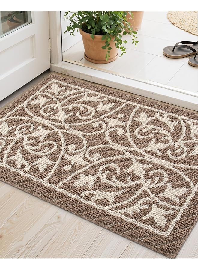 erorex Door Mat Indoor Rugs For Entryway Floor Mats Inside Doormat Front Entrance Rug Entry Non Slip Washable 19.5 Inch X31.5 Inch Brown - Image 1