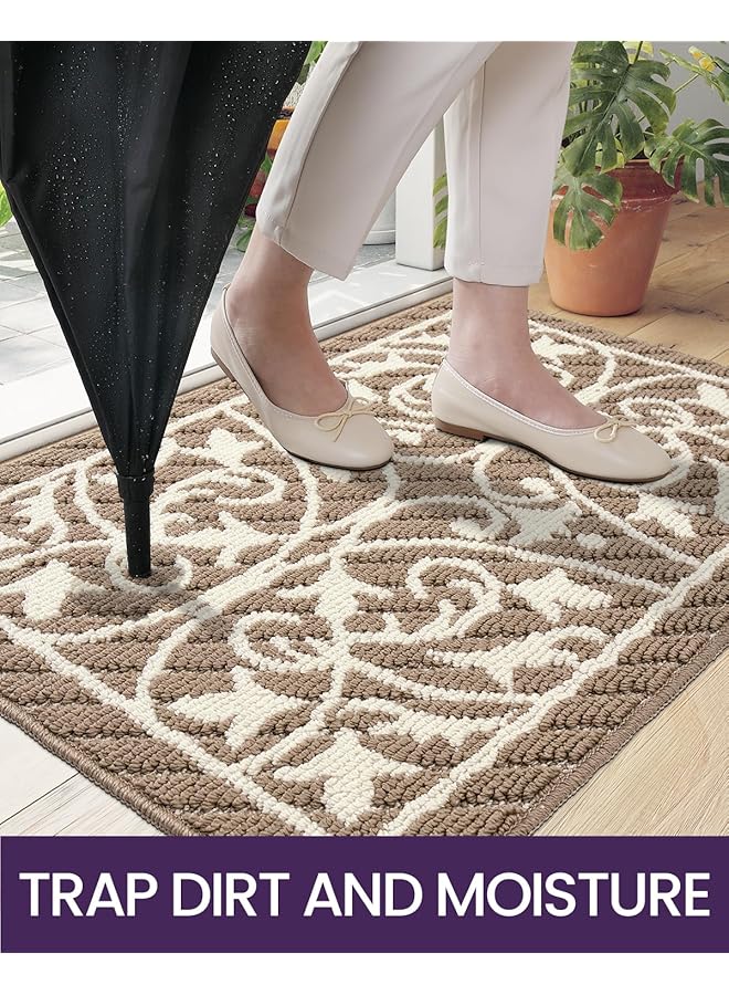 erorex Door Mat Indoor Rugs For Entryway Floor Mats Inside Doormat Front Entrance Rug Entry Non Slip Washable 19.5 Inch X31.5 Inch Brown - Image 4