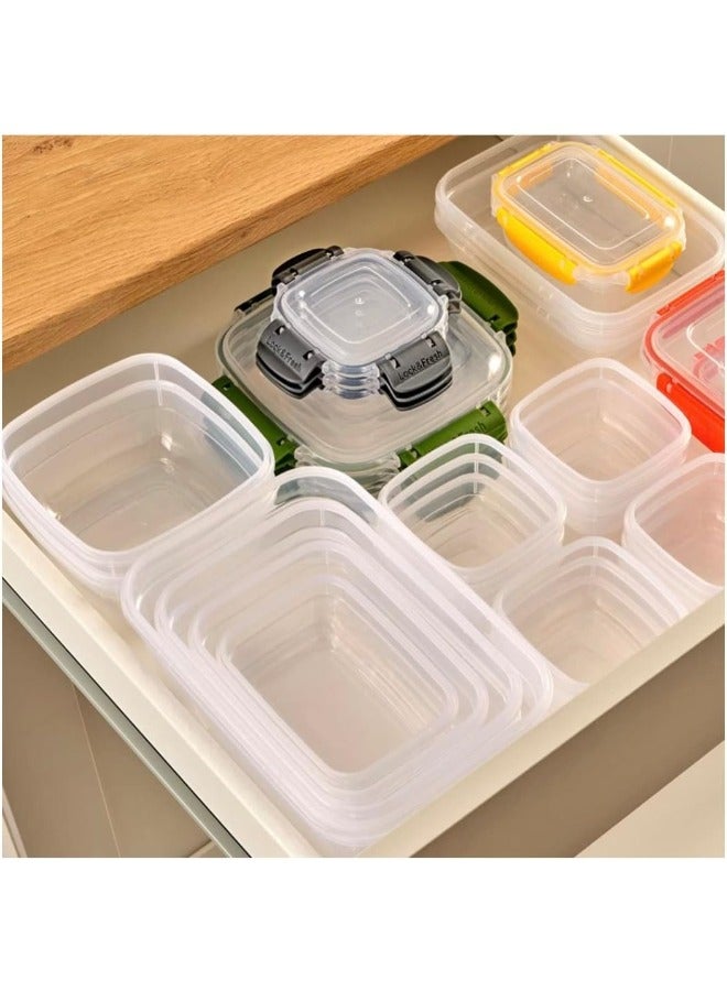 Dunya Plastik Dunia Fresh & Lock red Rectangular 4-Piece Food Storage Refrigerator Container Set - With Airtight Lid - BPA Free (310-565-975-1675) ML - Image 5