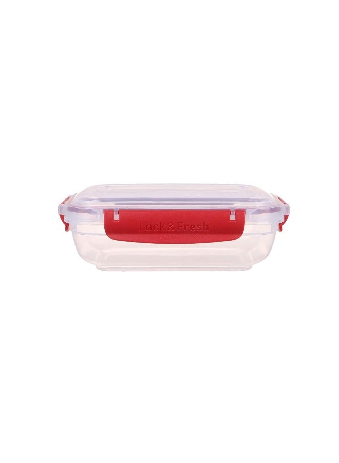 Dunya Plastik Dunia Fresh & Lock red Rectangular 4-Piece Food Storage Refrigerator Container Set - With Airtight Lid - BPA Free (310-565-975-1675) ML - Image 4