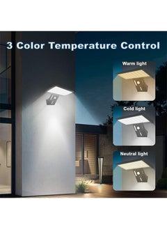 Bukela Solar Lights Outdoor, JESLED 2600mAh Solar Motion Sensor Security Lights Solar Powered Lights with Remote Control, 90LEDs 4 Modes IP65 Waterproof Solar Wall Lights Outside for Garden Fence Garage  - Image 3