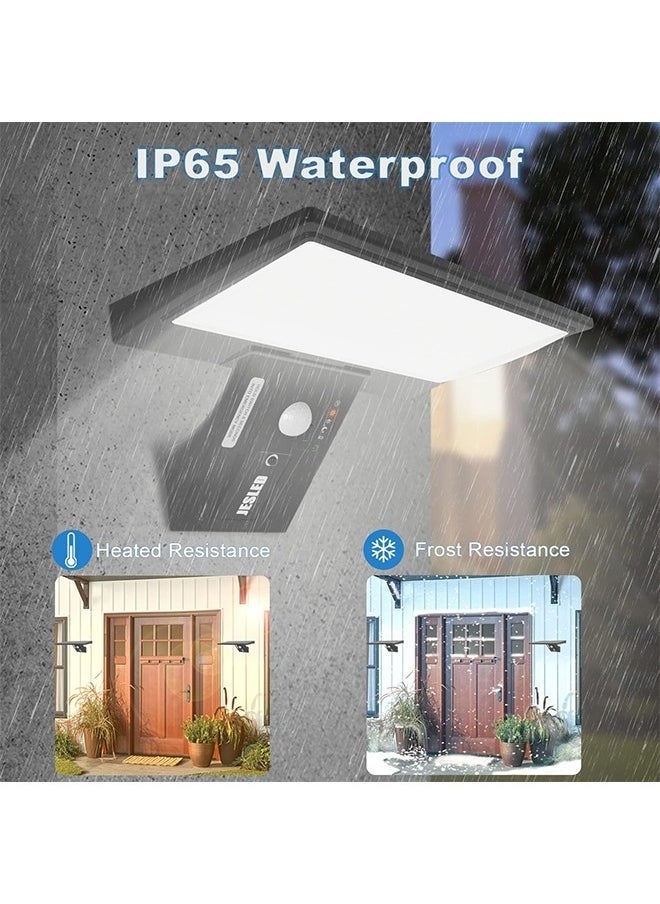 Bukela Solar Lights Outdoor, JESLED 2600mAh Solar Motion Sensor Security Lights Solar Powered Lights with Remote Control, 90LEDs 4 Modes IP65 Waterproof Solar Wall Lights Outside for Garden Fence Garage  - Image 2