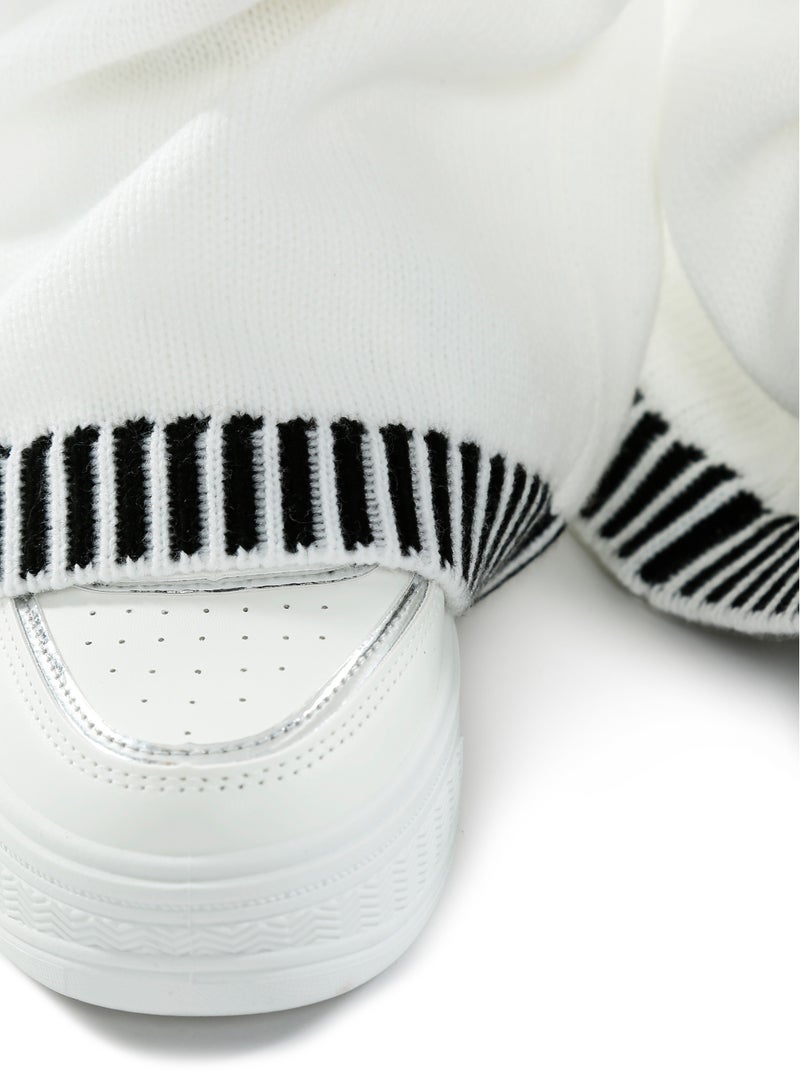 London Rag Contrast Stitch Detail Knit Sweater Trouser in Cream  - Image 5