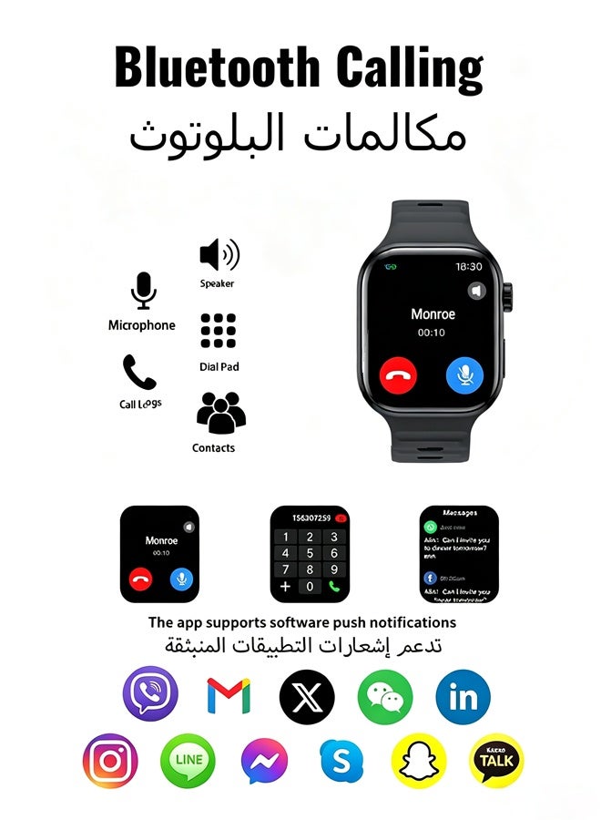 فولينيكس ساعه سمارت رجالي، ساعات ذكية مقاومة للماء للياقة البدنية، ساعة بلوتوث، مراقبة الصحة وعمر بطارية 20 يومًا, لون أسود - Image 3