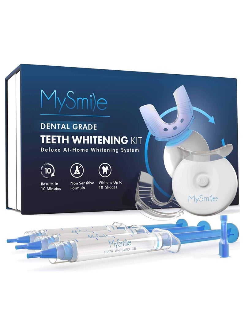 MySmile Teeth Whitening Kit with LED Light, 10 Min Non-Sensitive Fast Teeth Whitener with 3 Carbamide Peroxide Teeth Whitening Gel, Helps to Remove Stains from Coffee, Wines, Soda, Food - Image 1