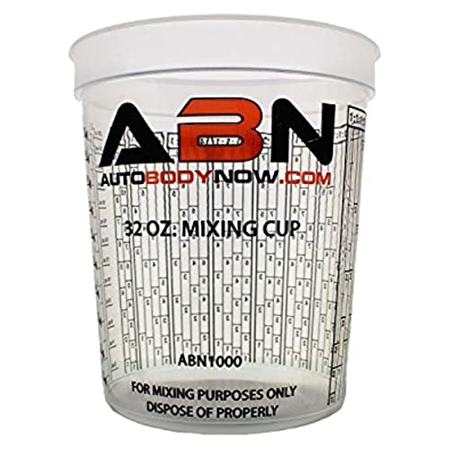 ABN 32oz Automotive Paint Mixing Cups 100pk - 1QT Plastic Measuring Mixing Cups for Epoxy Resin, Activator, or Thinner - Image 4