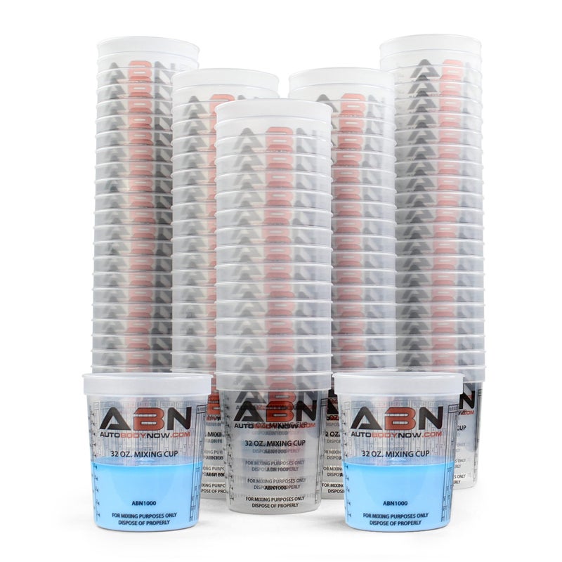ABN 32oz Automotive Paint Mixing Cups 100pk - 1QT Plastic Measuring Mixing Cups for Epoxy Resin, Activator, or Thinner - Image 2