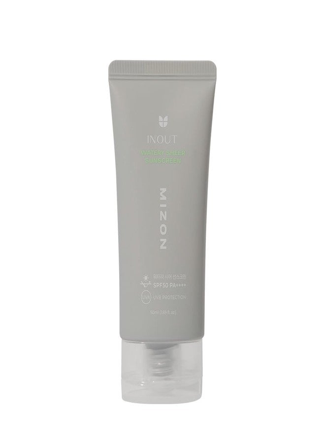 ميزون واقي الشمس ميزون إنوت المائي الشفاف بعامل حماية SPF50 PA++++، ترطيب فائق - حماية من الشمس لمدة 24 ساعة - مناسب للبشرة المعرضة لحب الشباب/الحساسة - نباتي 100% - 50 مل - Image 1