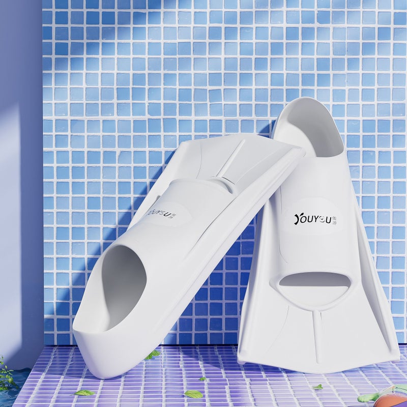 Generic Kids Professional Swim Fins Short Flippers Milky White