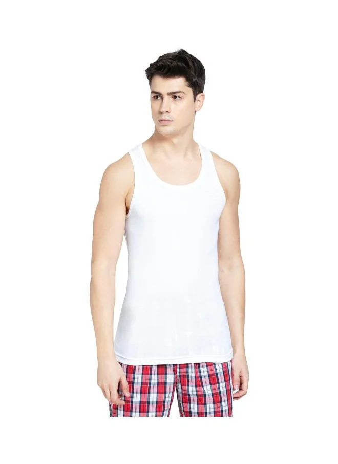 جوكي Jockey FP04 Men Super Combed Cotton Rib Round Neck Sleeveless Vest with Extended Length for Easy Tuck