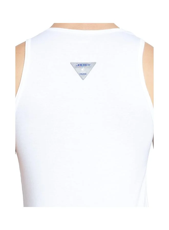 JOCKEY Jockey FP04 Men Super Combed Cotton Rib Round Neck Sleeveless Vest with Extended Length for Easy Tuck