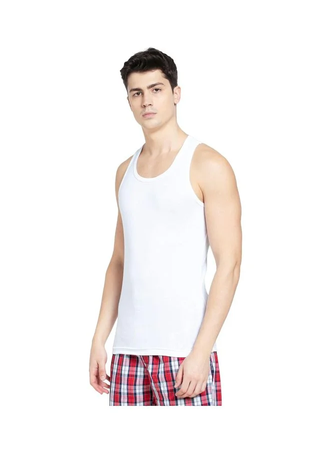 JOCKEY Jockey FP04 Men Super Combed Cotton Rib Round Neck Sleeveless Vest with Extended Length for Easy Tuck