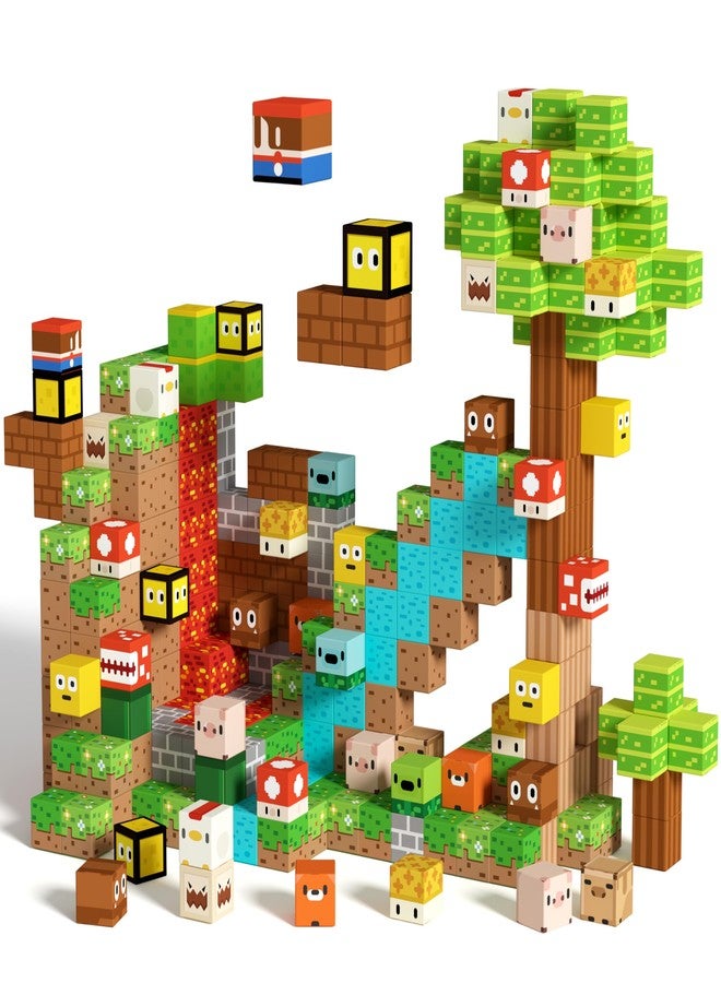GobiDex 100PCS Magnetic Building Blocks Game-Based Build Magwonder Cave World with Magnet Construction Toys STEM Sensory Gift for Boys Girls Birthday (1 inch) - Image 1