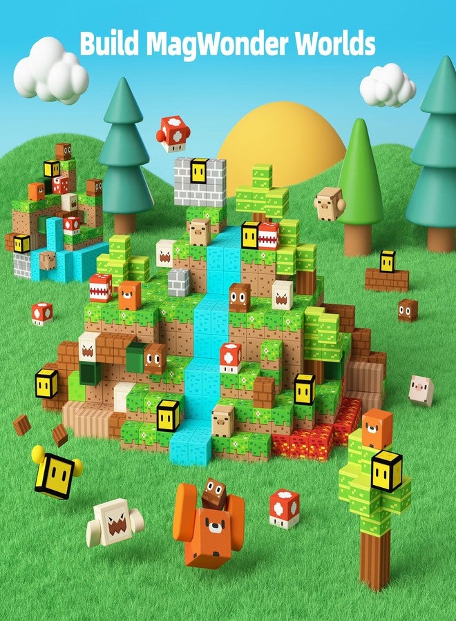 GobiDex 100PCS Magnetic Building Blocks Game-Based Build Magwonder Cave World with Magnet Construction Toys STEM Sensory Gift for Boys Girls Birthday (1 inch) - Image 3