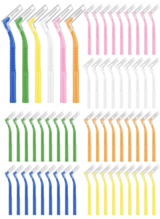 AOOSA 60pcs Interdental Brushes, 6 Sizes Braces Brush Kit, Soft Bristled Dental Picks for Teeth Cleaning, Non-Slip Flossers for Braces with Angled Head, Suitable for Teeth Gaps Cleaning, Oral Care - Image 1