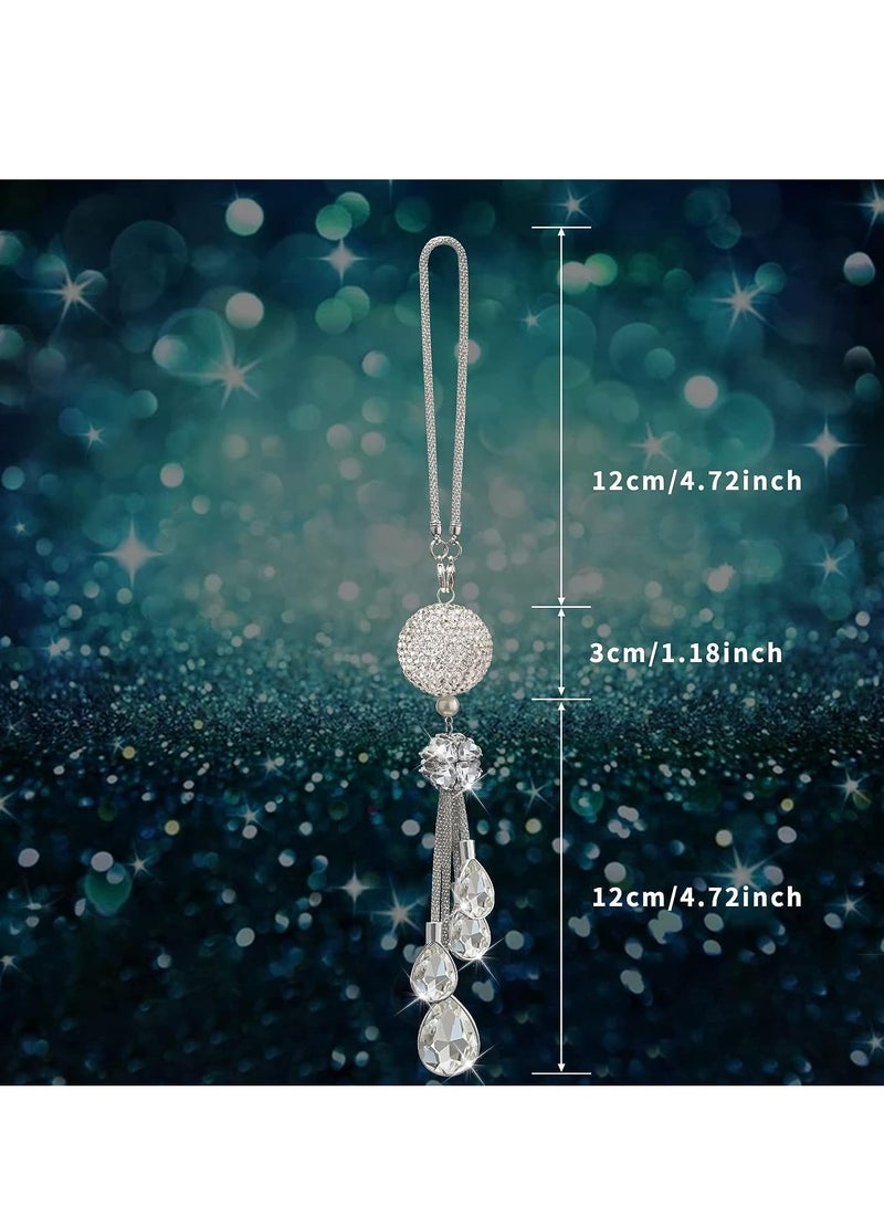 Bling Car Accessories for Women and Man Cute Decor Women Lucky Crystal Sun Catcher Ornament Rear View Mirror Ball Charm - Image 5