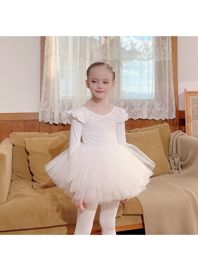 RedMapleTEK Girls Ballet Dresses Leotards with Skirt Dance Dress Long sleeve Ballerina Tutu Outfit Cotton Dress Ballet Skirt Mini Skirt Princess Dresses Dance Wear Clothes for Little Girl - Image 2